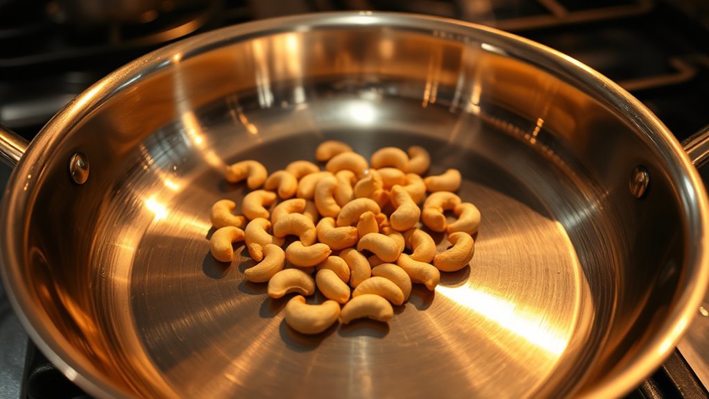 add cashews roast evenly