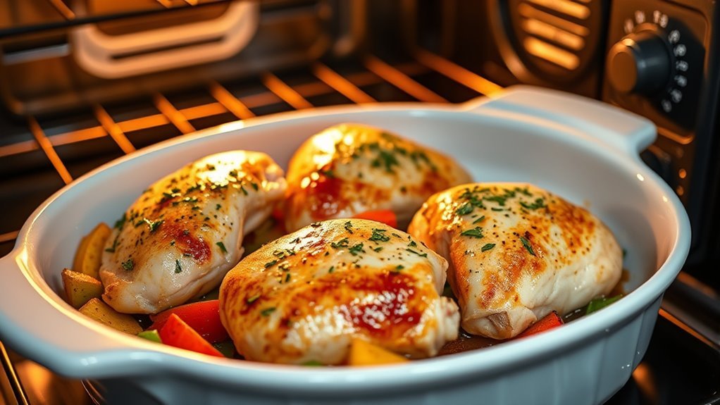 bake chicken at proper temperature