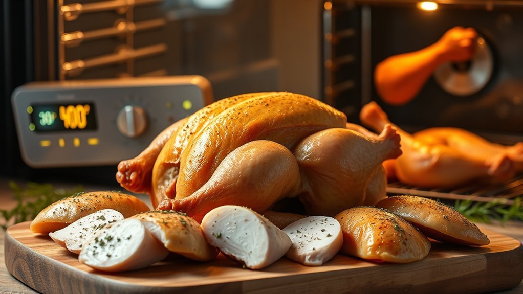 bake chicken to safe temperature