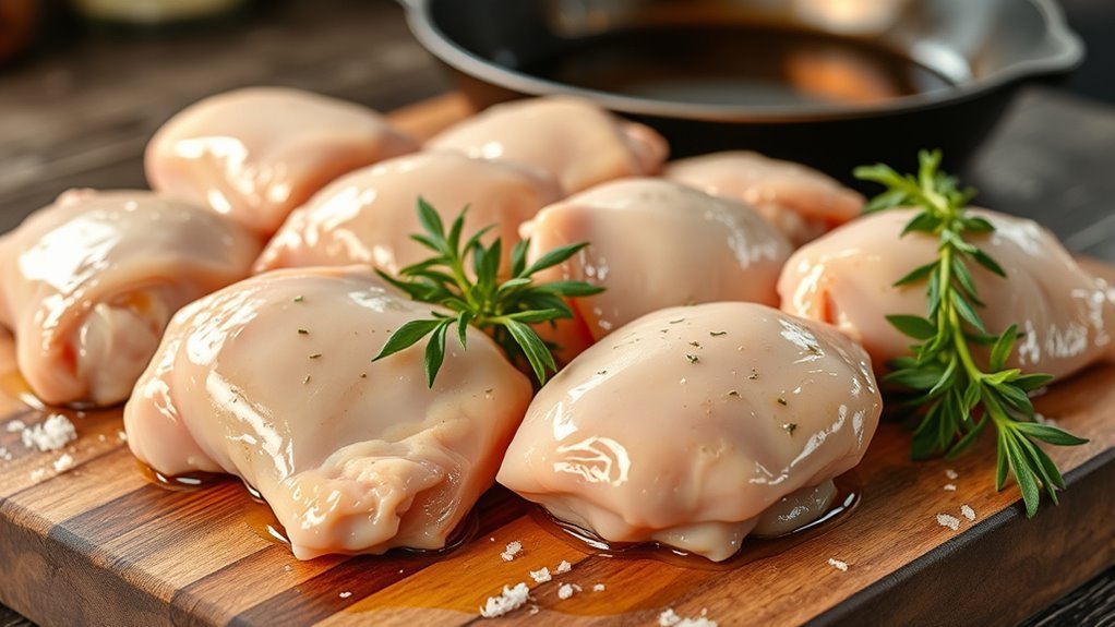 choose boneless even thighs