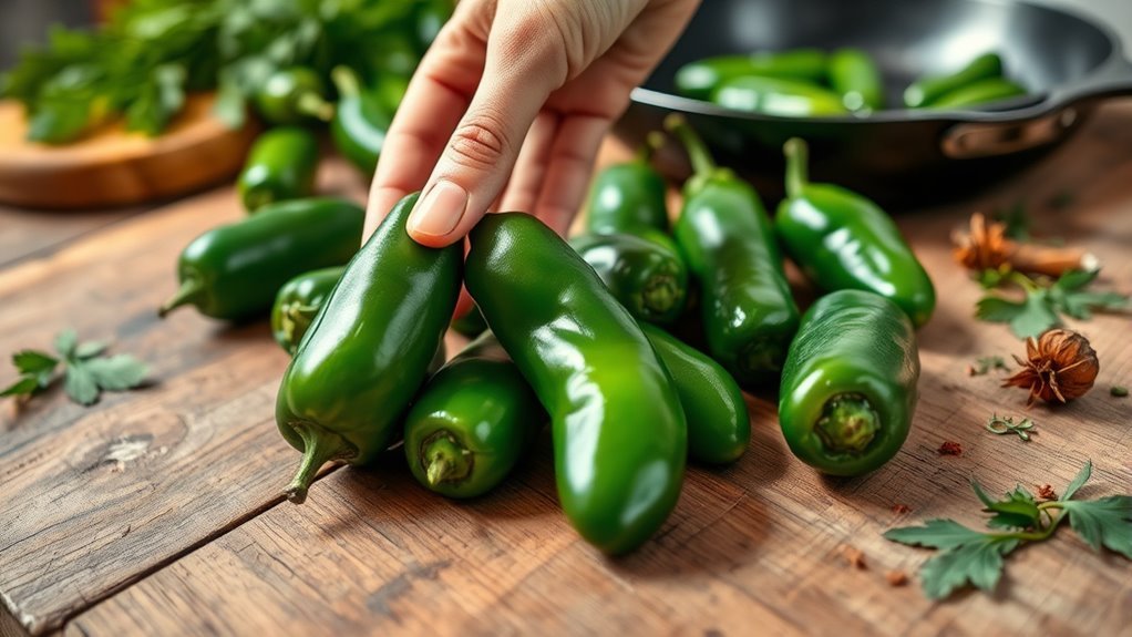 choose firm vibrant peppers