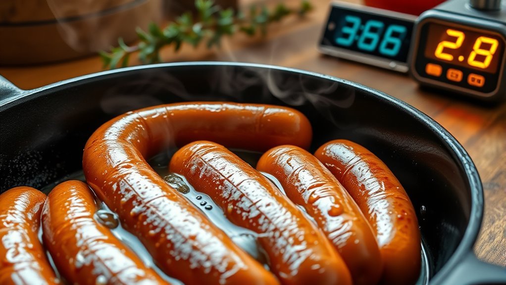 cook bratwurst thoroughly evenly