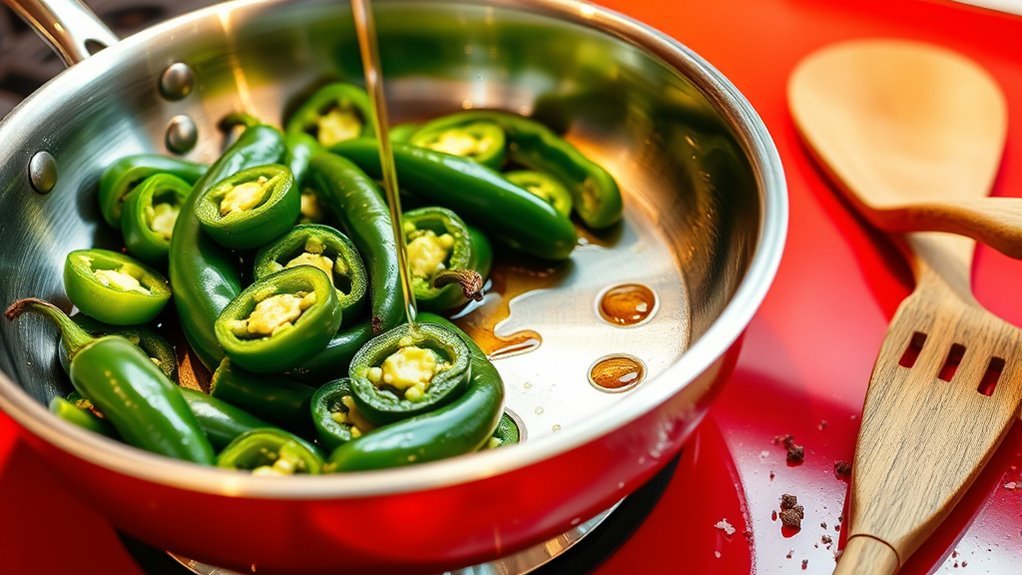 cook jalape os in pan