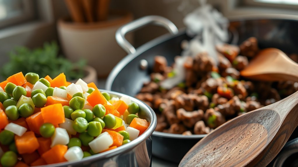 cook meat vegetables season