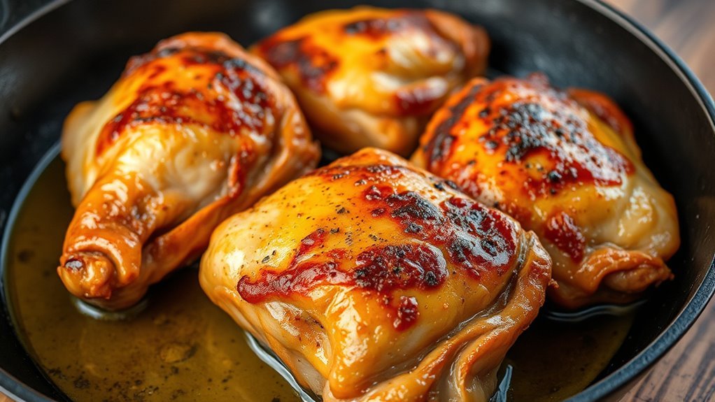 crispy evenly cooked chicken