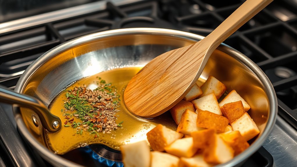 heat skillet add oil