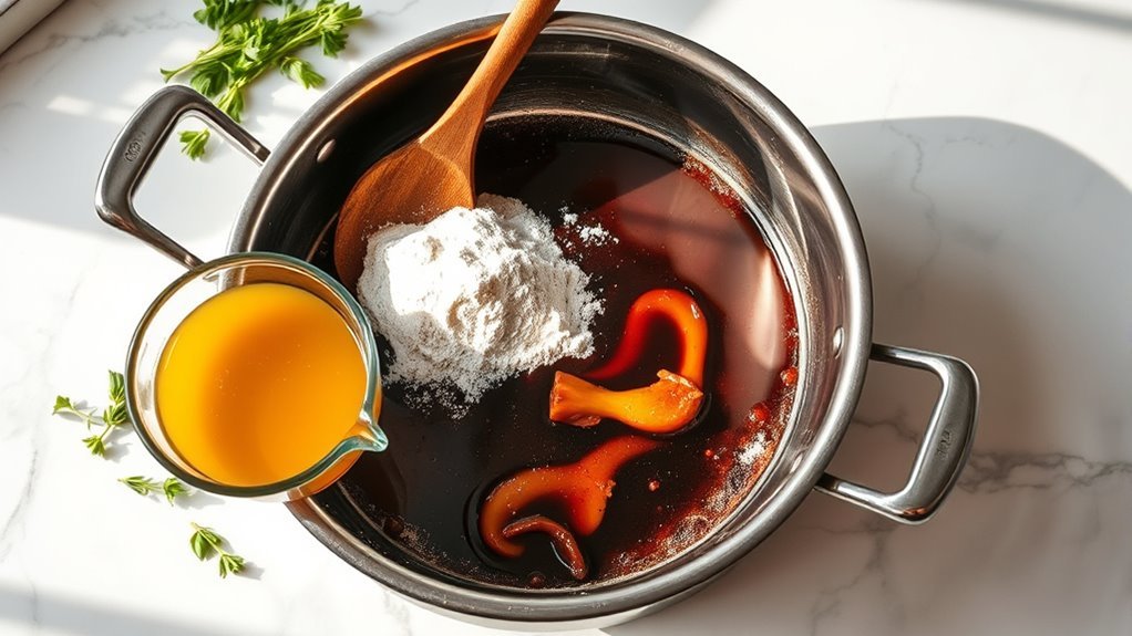 making gravy from drippings