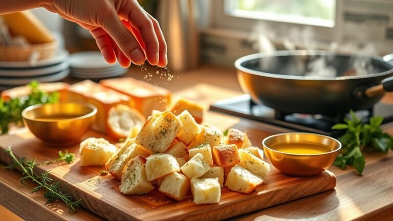pan fried homemade croutons