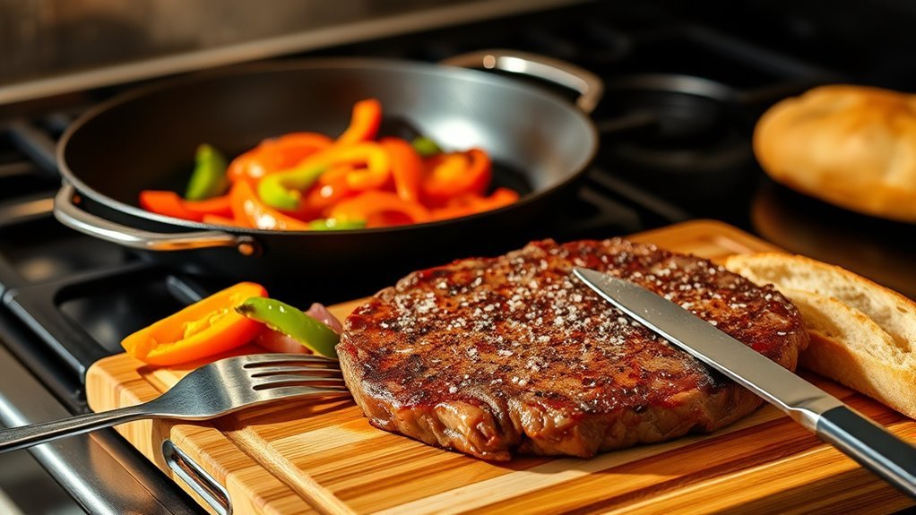 pan fry sandwich steak quickly