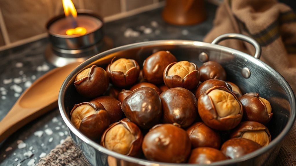 pan roast chestnuts step by step