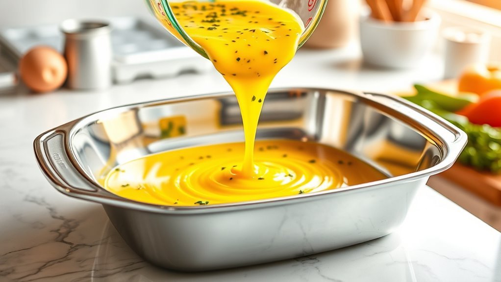 pour spread pour carefully