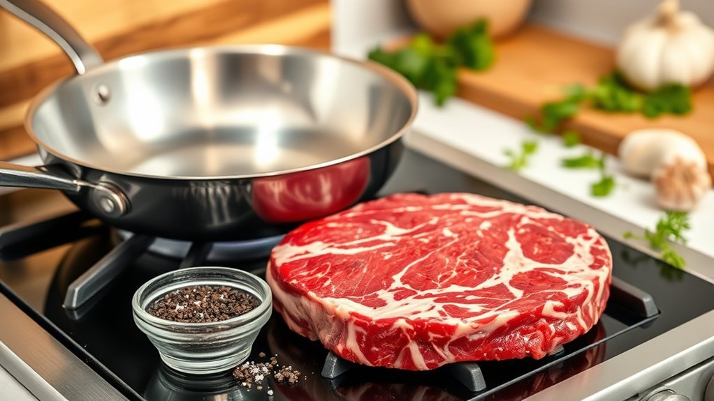 preheat dry oil sear