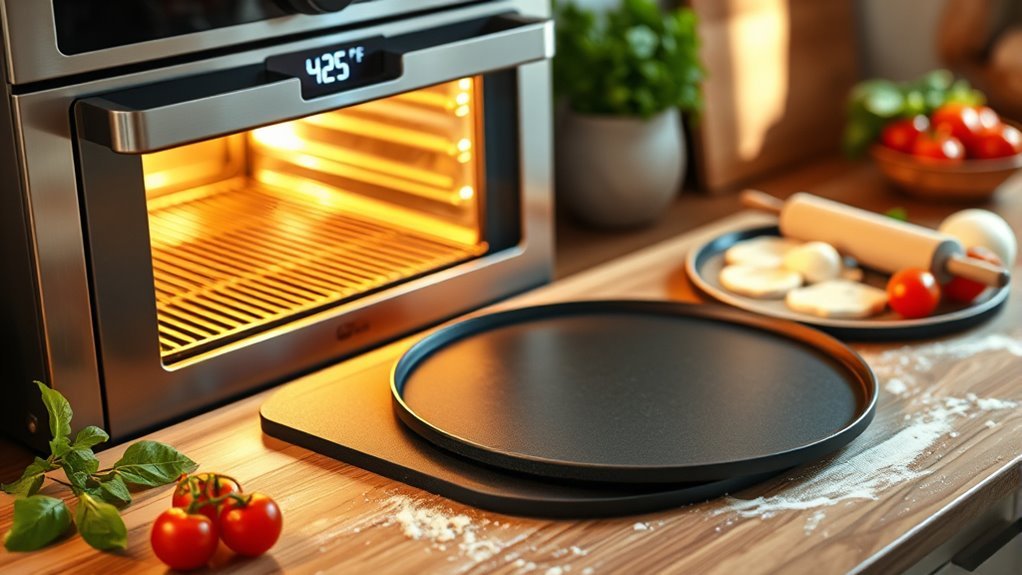 preheat oil position pans