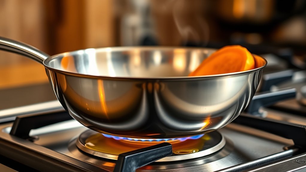 preheat oil shimmer sizzle