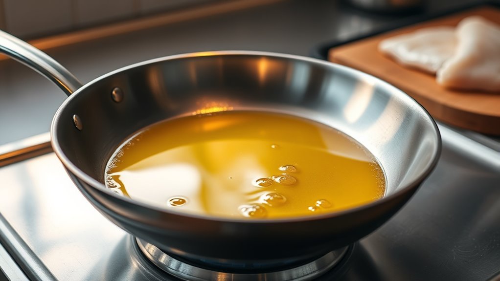 preheat oil sizzle cook