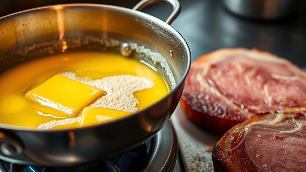 preheat skillet melt butter