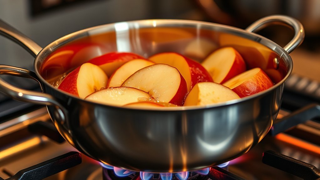 prepare apples evenly sliced