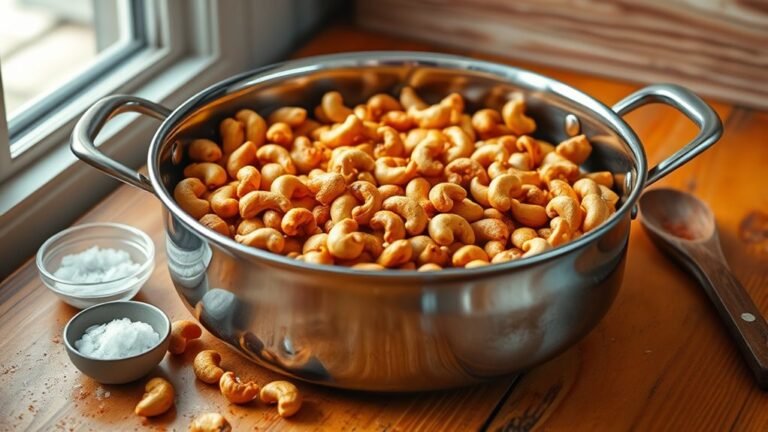 roast cashews in pan
