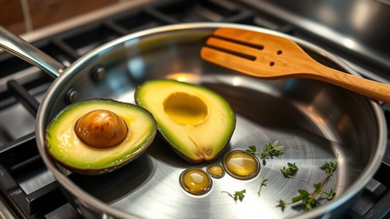 saut avocado in pan