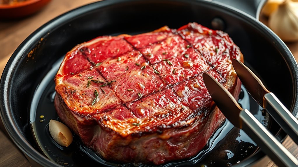 sear steak for crust