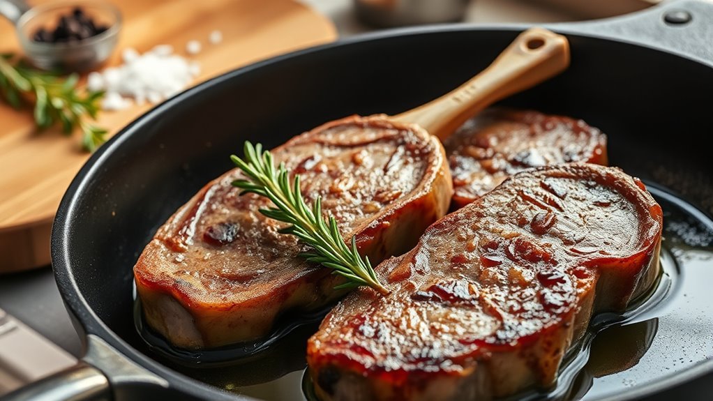 seared lamb chop preparation