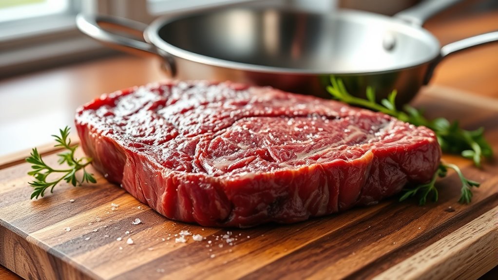 select high quality well marbled steak